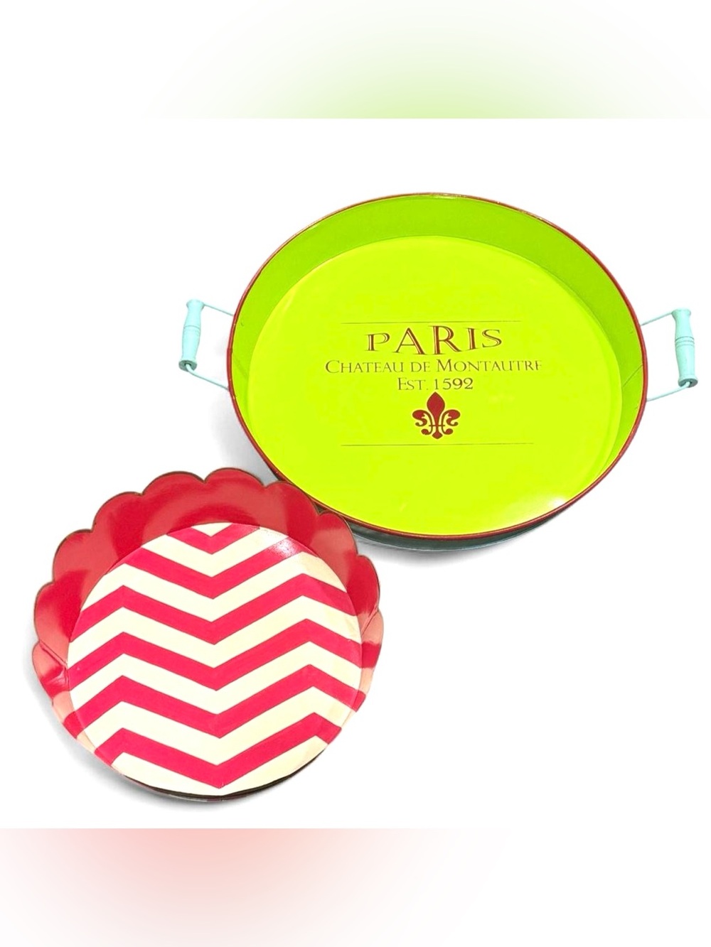 TWO Metal Decor Trays